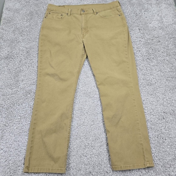 Levis Pants 514 Men 38x30‎ Tan Straight Fit Stretch Mid Rise Classic Casual - Picture 1 of 12